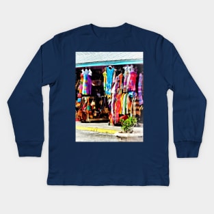 Freeport, Bahamas - Shopping at Port Lucaya Marketplace Kids Long Sleeve T-Shirt